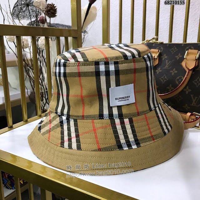 Burberry男女同款帽子 巴寶莉格子漁夫帽遮陽帽  mm1054